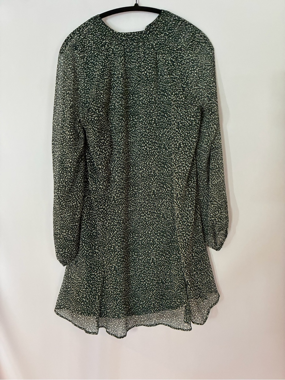 Joie Green and White Printed Long-Sleeve Tunic Dress -Sz S - Picture 4 of 8